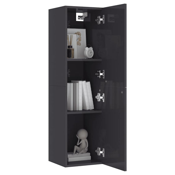 TV-Schränke, Hochglanz-Grau, 2er Set