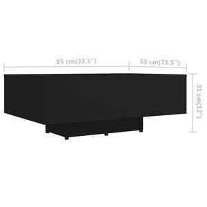 Schwarzer Couchtisch 85x55 cm