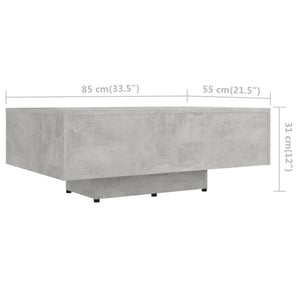 Betongrauer Couchtisch 85x55 cm