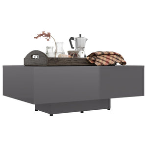 Couchtisch Hochglanz Grau 85x55 cm