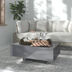 Couchtisch Hochglanz Grau 85x55 cm