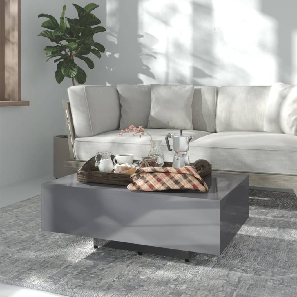 Couchtisch Hochglanz Grau 85x55 cm