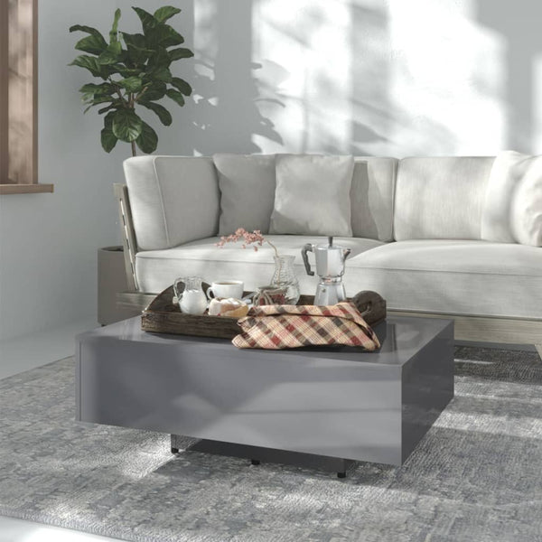 Couchtisch Hochglanz Grau 85x55 cm