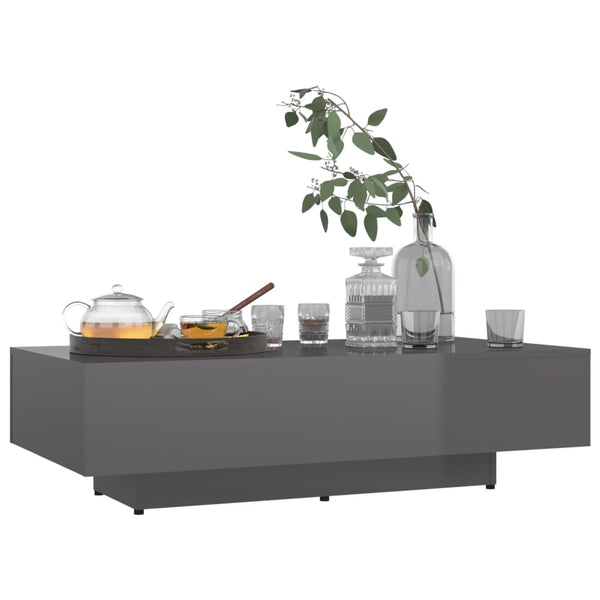 Hochglanz Couchtisch Grau 115x60 cm