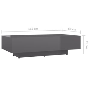 Hochglanz Couchtisch Grau 115x60 cm