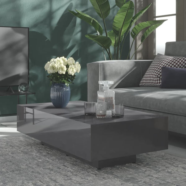 Hochglanz Couchtisch Grau 115x60 cm