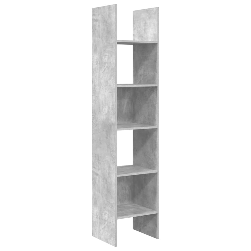 Betongraues Bücherregal, 180 cm hoch