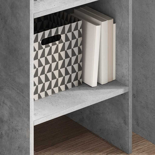 Betongraues Bücherregal, 180 cm hoch