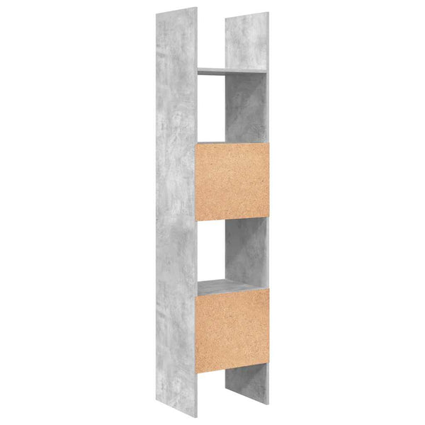 Betongraues Bücherregal, 180 cm hoch