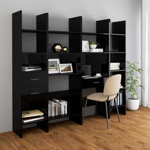 Hochglanz Bücherregal Schwarz 180cm