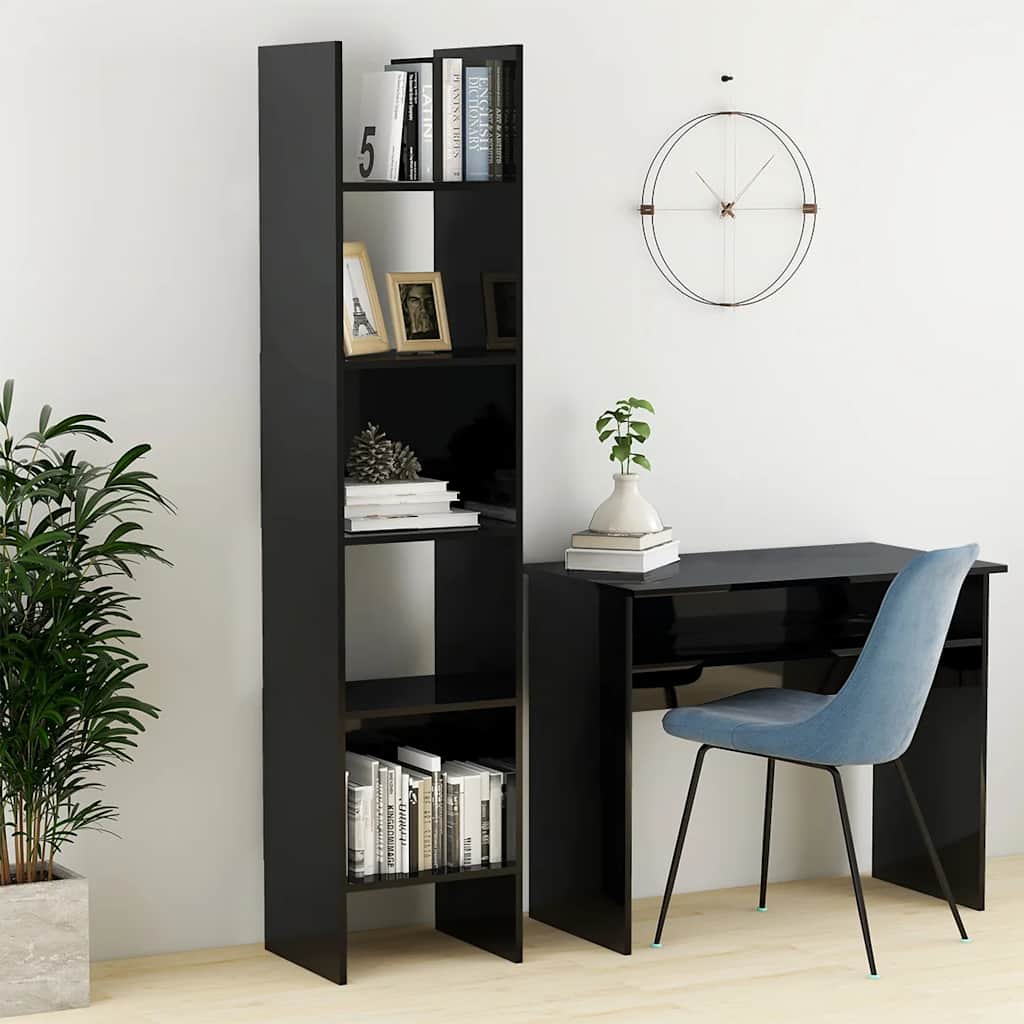Hochglanz Bücherregal Schwarz 180cm