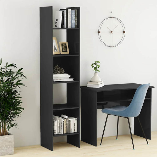 Hochglanz Bücherregal Grau 180cm