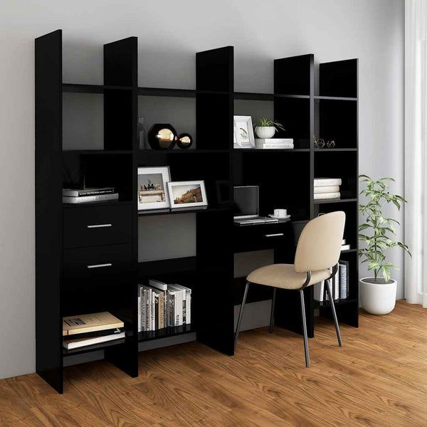 Schwarzes Bücherregal 60x35x180 cm