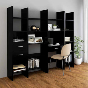 Schwarzes Bücherregal 40x35x180 cm