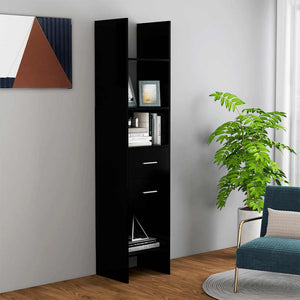Schwarzes Bücherregal 40x35x180 cm