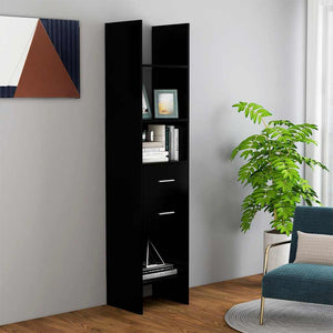 Schwarzes Bücherregal 40x35x180 cm
