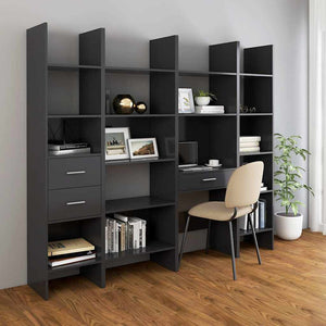 Graues Bücherregal 40x35x180 cm