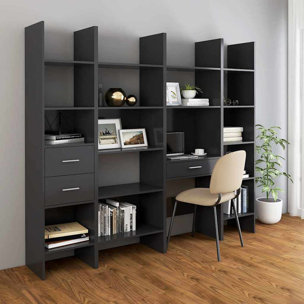Graues Bücherregal 40x35x180 cm