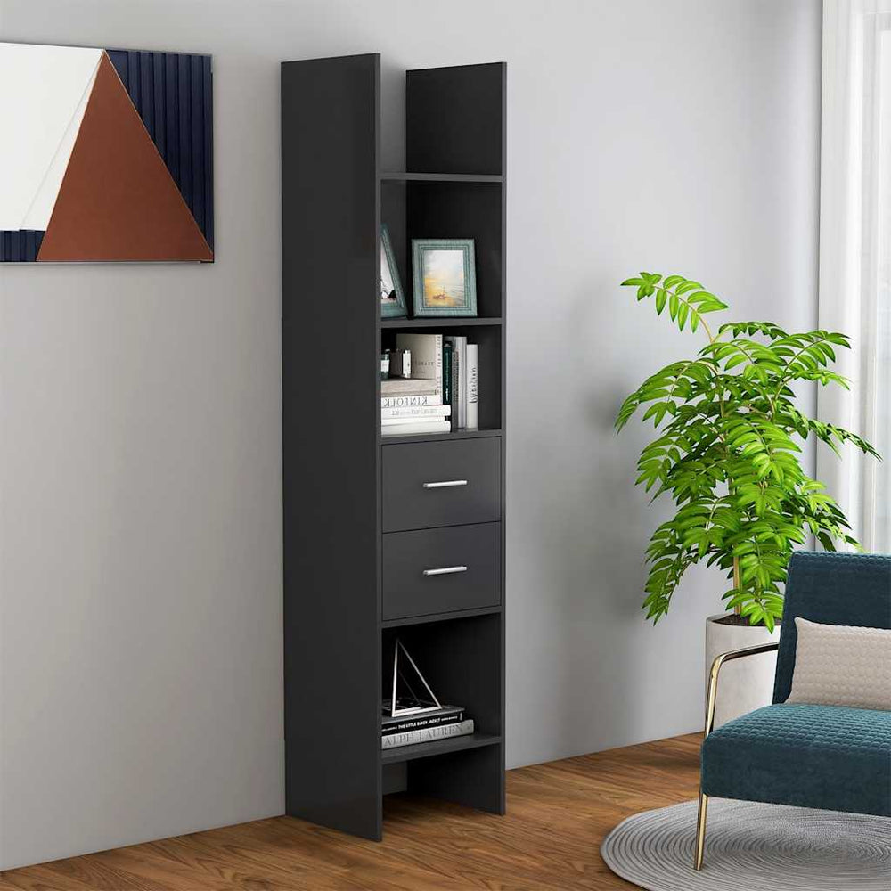 Graues Bücherregal 40x35x180 cm