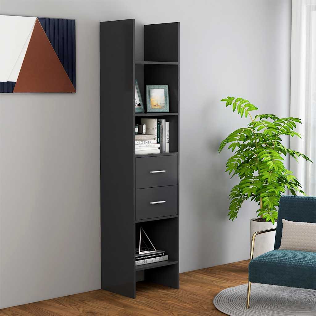 Graues Bücherregal 40x35x180 cm
