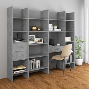 Betongraues Bücherregal 60x35x180 cm