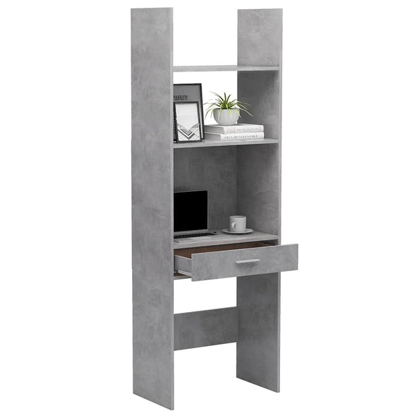 Betongraues Bücherregal 60x35x180 cm