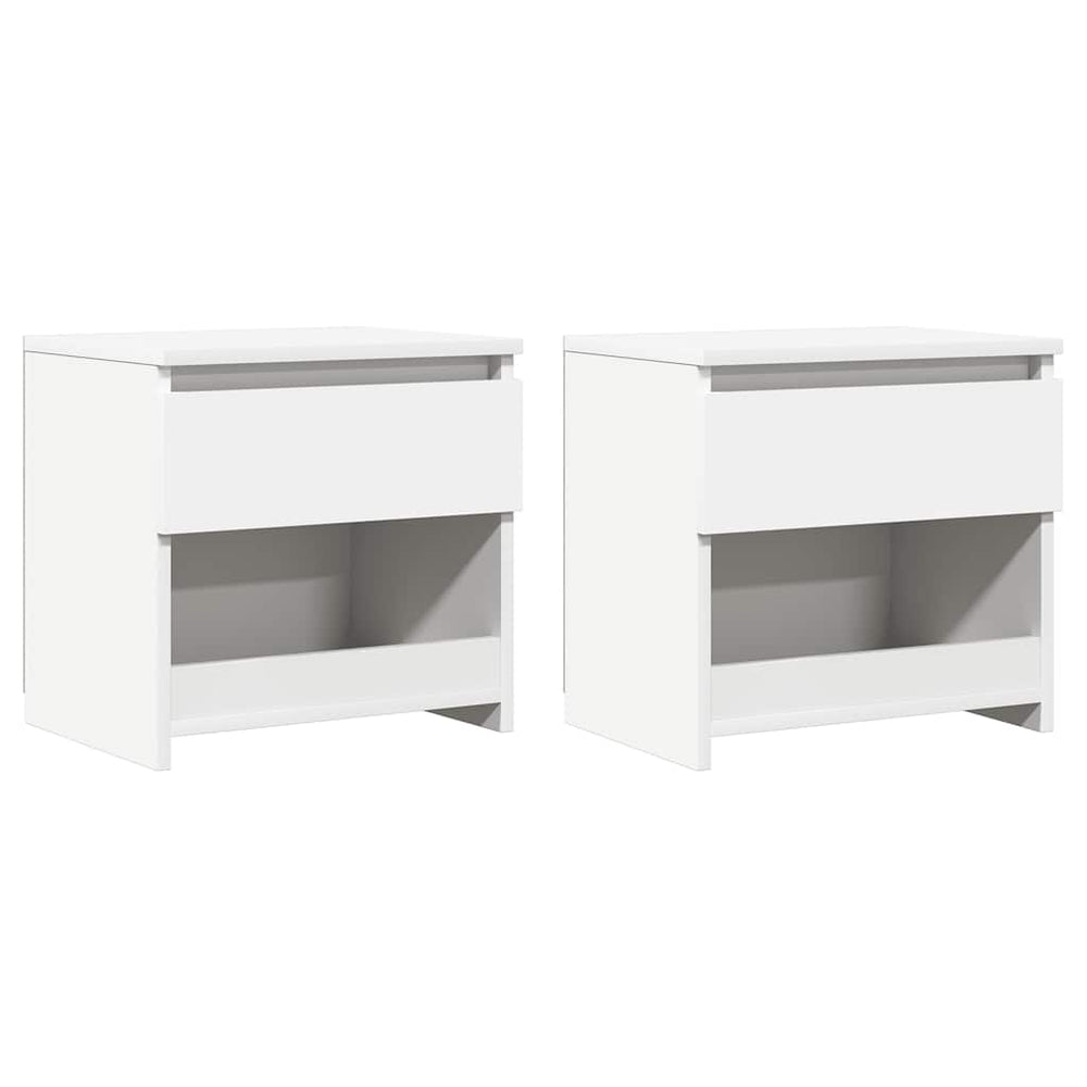 vidaXL Nightstands 2 pcs. White 40x30x39 cm Engineered Wood