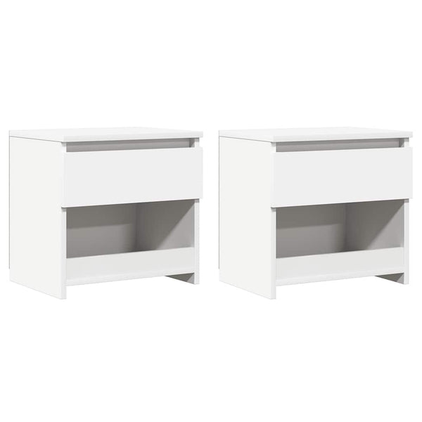Nachttische 2er Set Weiß 40x30x39 cm