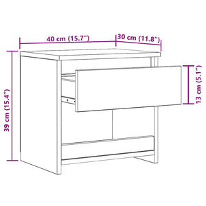 Nachttische 2er Set Weiß 40x30x39 cm