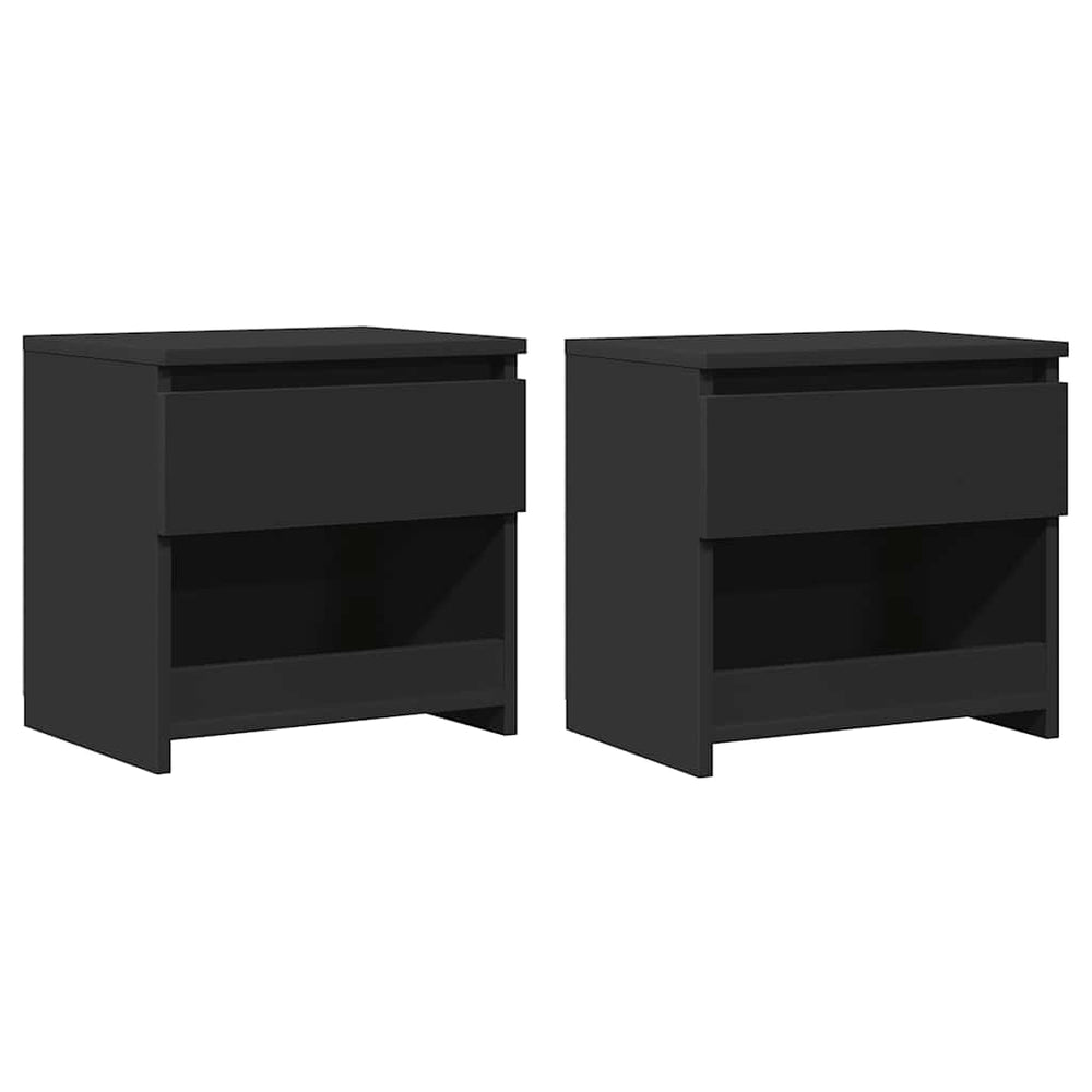 vidaXL Nightstands 2 pcs. Black 40x30x39 cm Engineered Wood