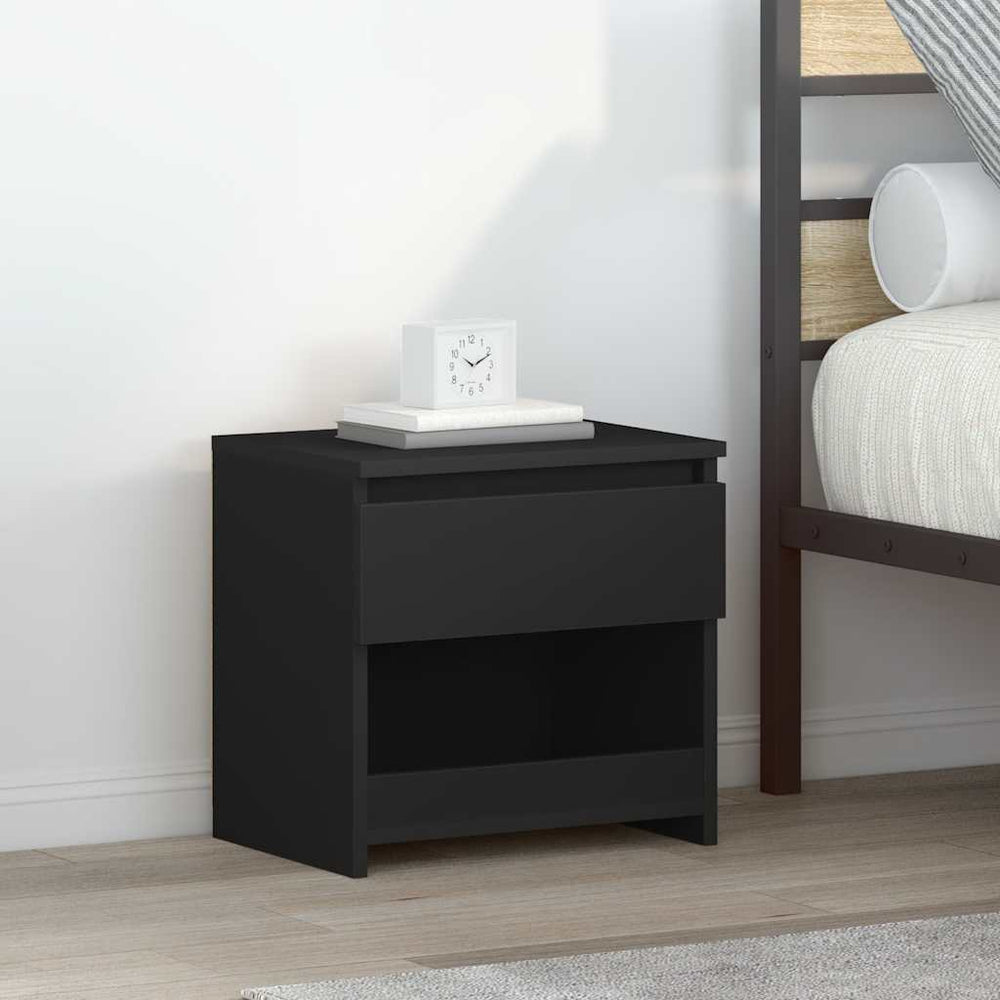 vidaXL Nightstands 2 pcs. Black 40x30x39 cm Engineered Wood