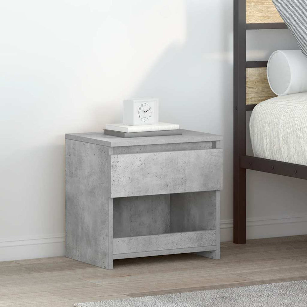 vidaXL Nightstand Concrete Gray 40x30x39 cm Engineered Wood
