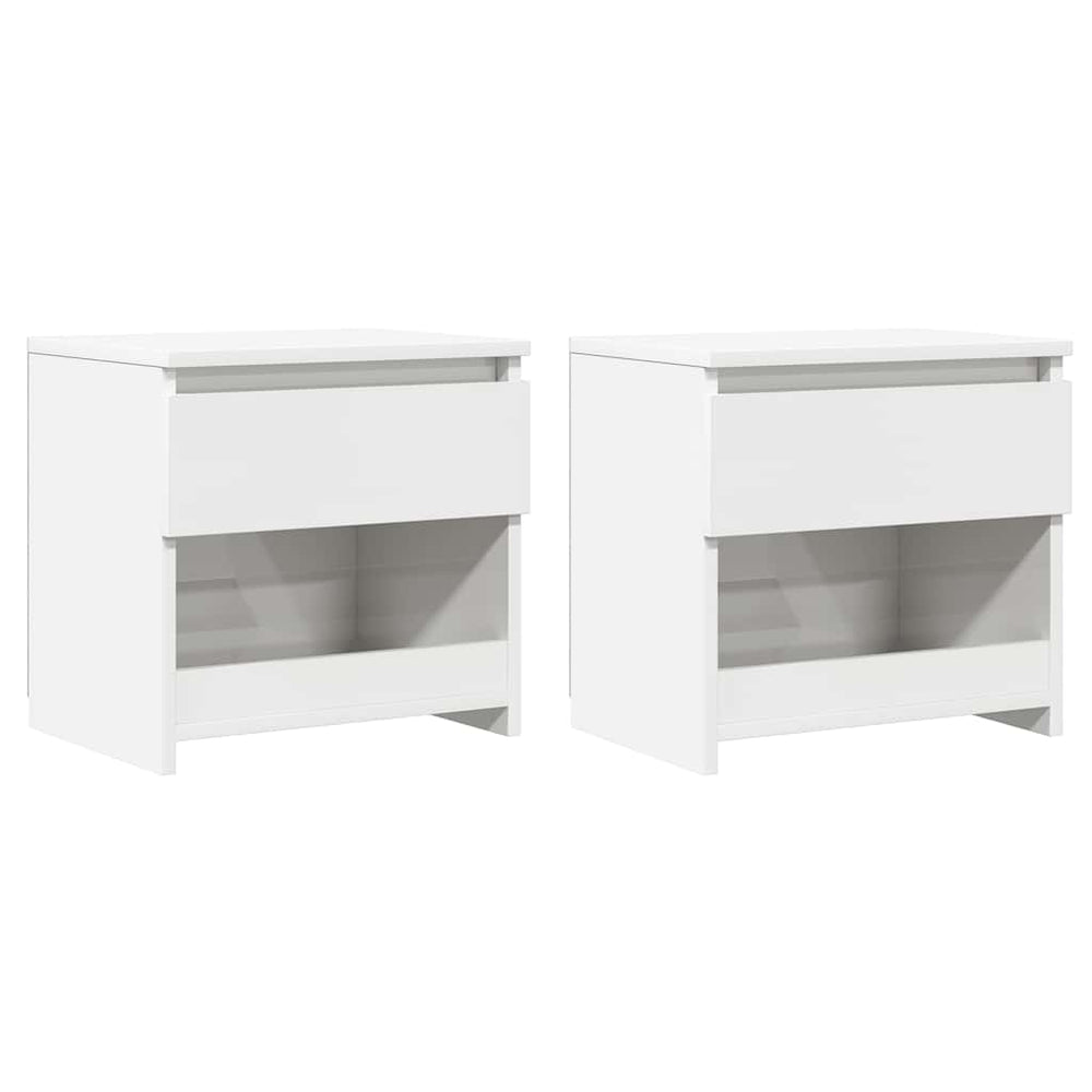 vidaXL Nightstands 2 pcs. High Gloss White 40x30x39 cm Engineered Wood