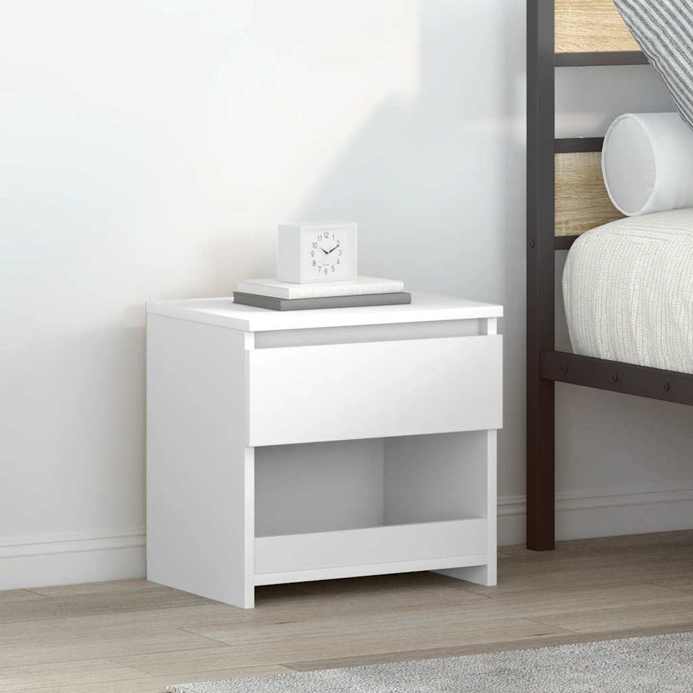 vidaXL Nightstands 2 pcs. High Gloss White 40x30x39 cm Engineered Wood
