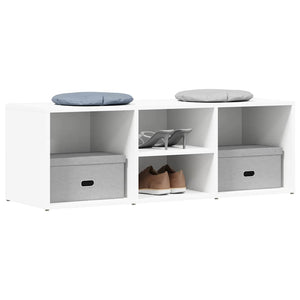 Schuhbank Weiß 105 cm mit 4 Fächern
