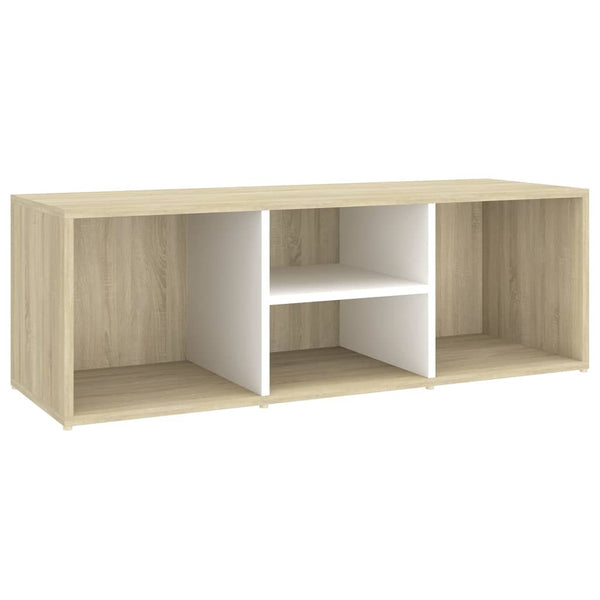 Schuhbank Weiß/Sonoma-Eiche, 105 cm