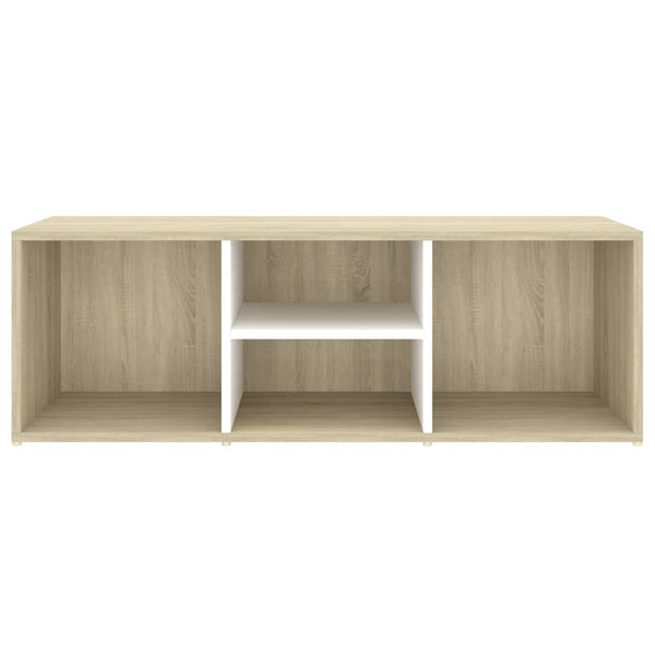 Schuhbank Weiß/Sonoma-Eiche, 105 cm