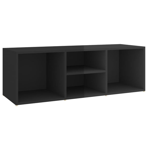 vidaXL Banc à chaussures noir brillant 105x35x35 cm Aggloméré