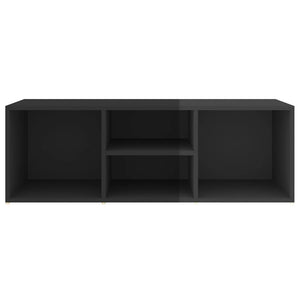 vidaXL Banc à chaussures noir brillant 105x35x35 cm Aggloméré