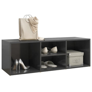 Schuhbank Grau Hochglanz 105 cm