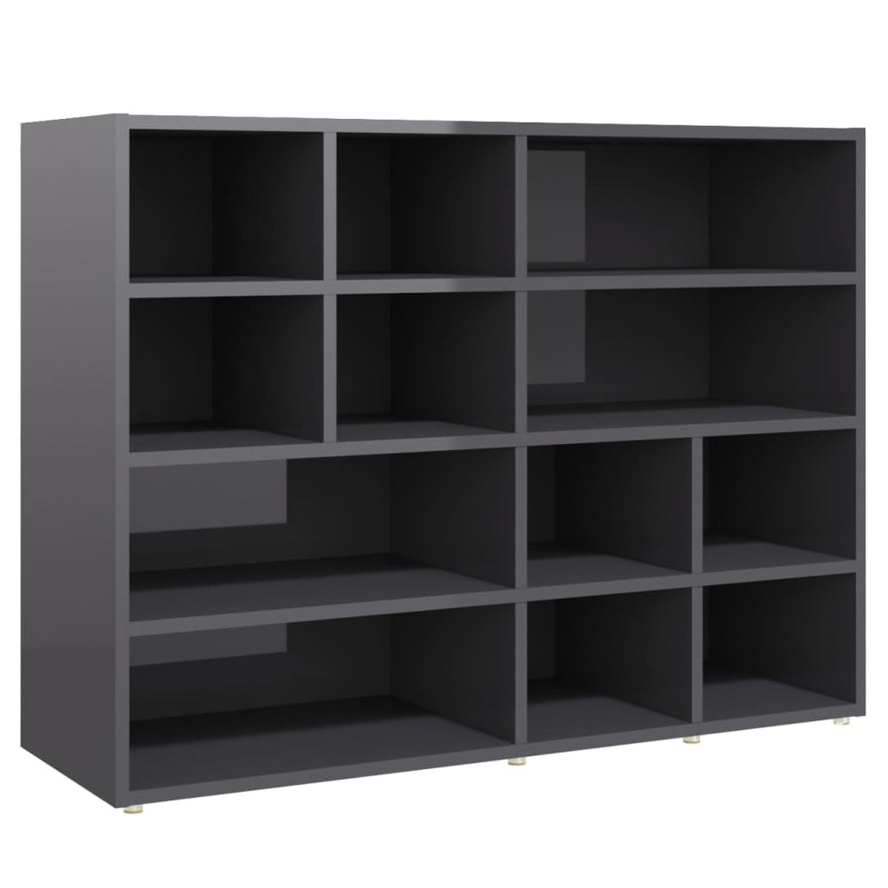vidaXL Sideboard High Gloss Grey 97x32x72 cm Engineered Wood