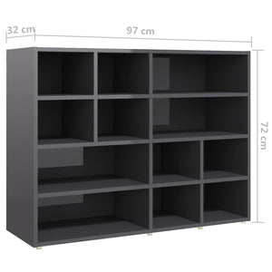 Sideboard Hochglanz Grau 97x32x72 cm