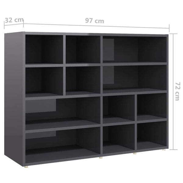 Sideboard Hochglanz Grau 97x32x72 cm