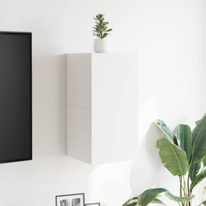 Weiße TV-Wandschränke, 2er-Set