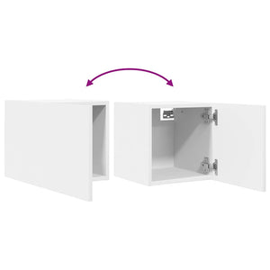 Weiße TV-Wandschränke, 2er-Set