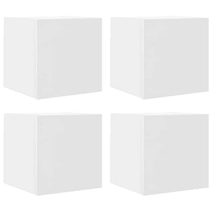 Weiße TV-Wandschränke, 4er-Set