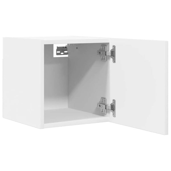 Weiße TV-Wandschränke, 4er-Set