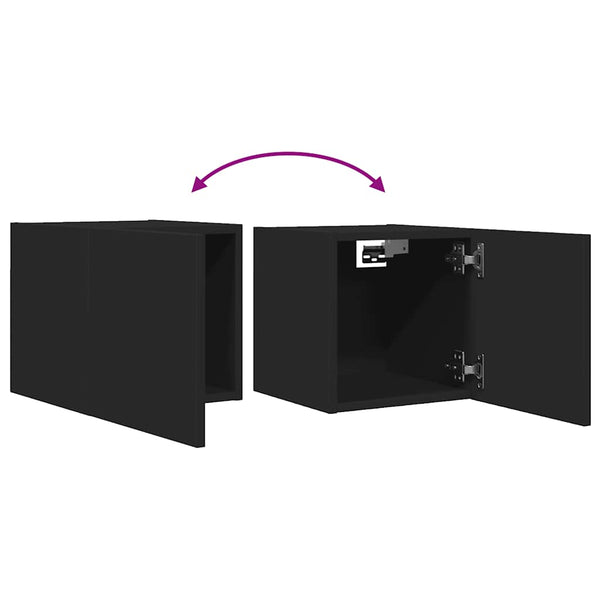 TV-Wandschränke Schwarz, 2er Set