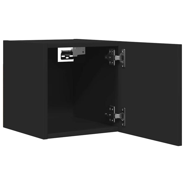 TV-Wandschränke, 4er Set, Schwarz
