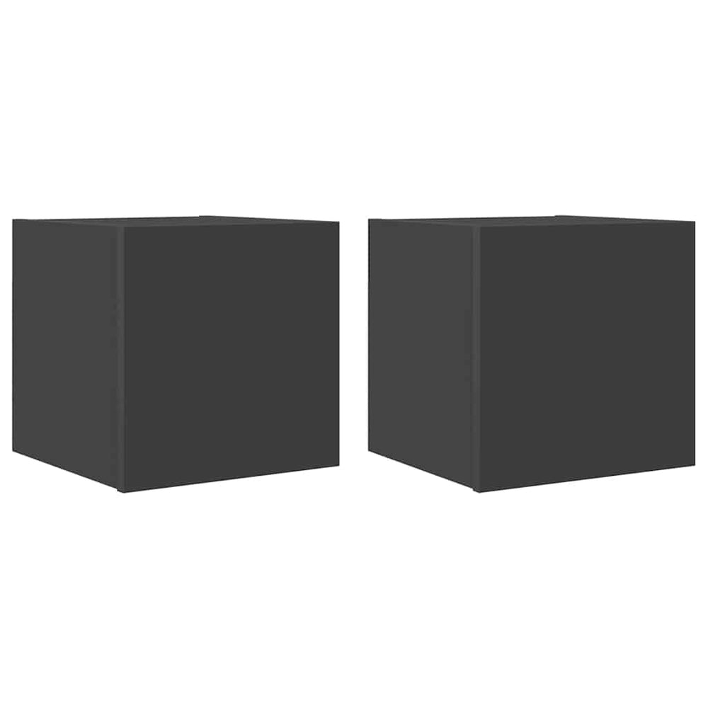 vidaXL Meubles TV muraux 2 pcs Gris 30,5x30x30 cm